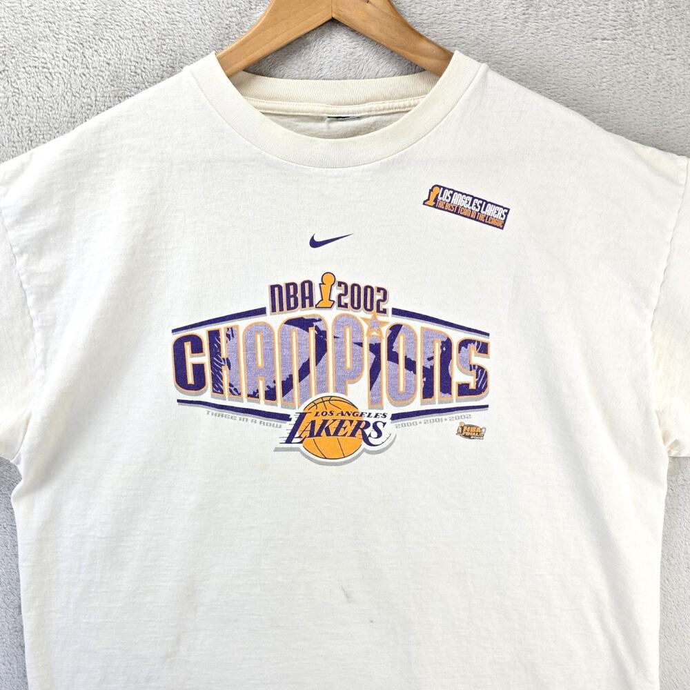 Vintage Nike LA Lakers 2002 Champions Shirt XL Center Swoosh Kobe Bryant Y2K